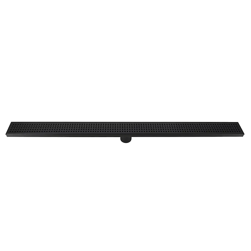 1000mm Bathroom Shower Black Grate Drain w/Centre outlet Floor Waste Square Pattern - Home & Garden > DIY > Kitchen &