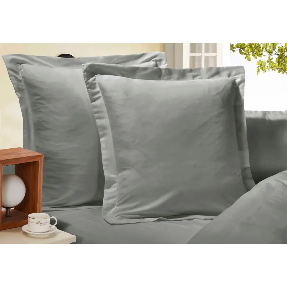 1000TC Premium Ultra Soft European Pillowcases 2-Pack Grey - Home & Garden > Bedding > Pillowcases