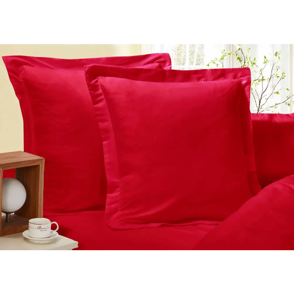 1000TC Premium Ultra Soft European Pillowcases 2-Pack Red - Home & Garden > Bedding > Pillowcases