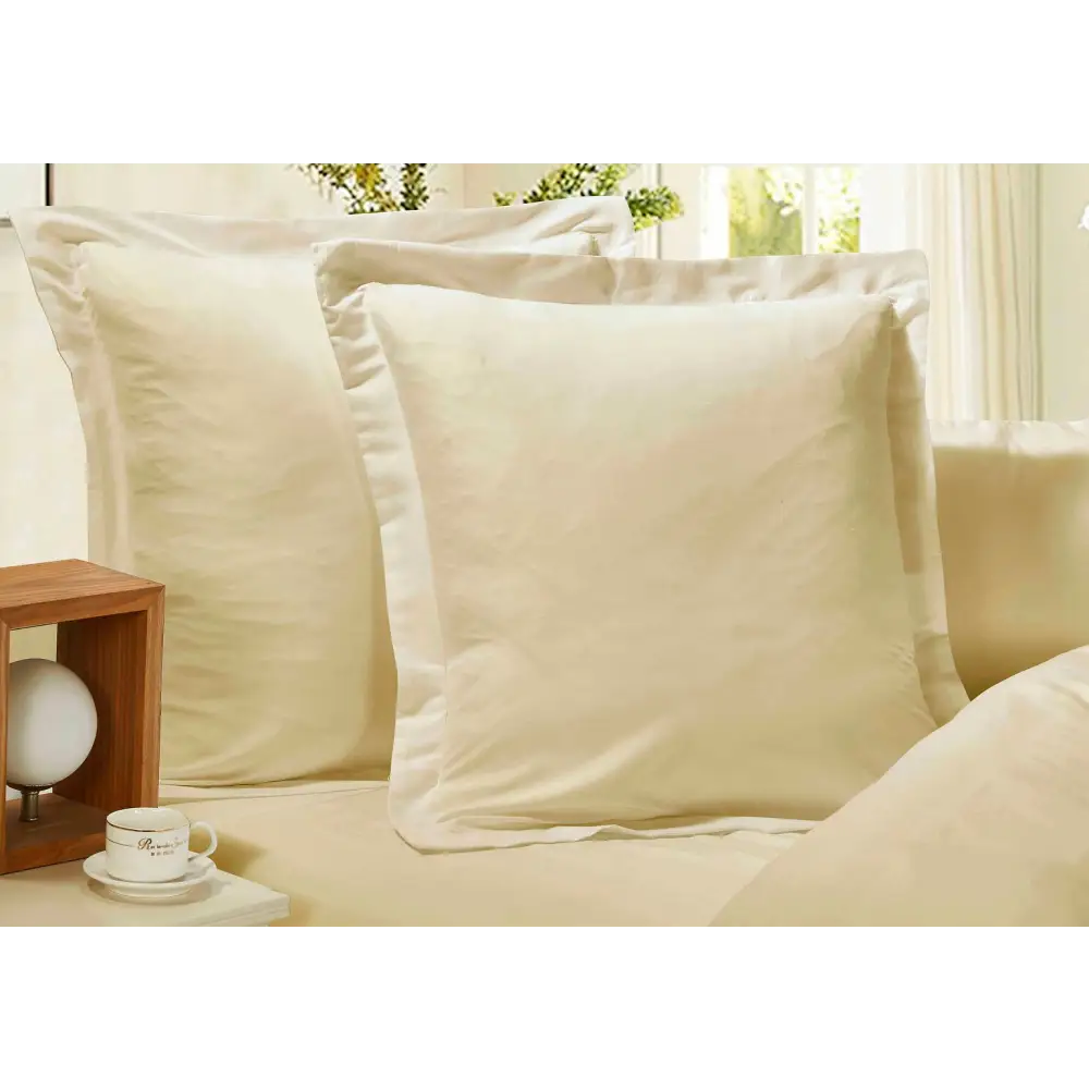 1000TC Premium Ultra Soft European Pillowcases 2-Pack Yellow Cream - Home & Garden > Bedding > Pillowcases