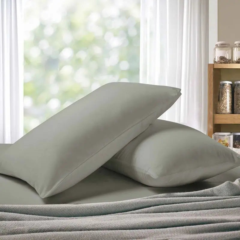 1000TC Premium Ultra Soft Standrad size Pillowcases 2-Pack - Grey - Home & Garden > Bedding > Pillowcases