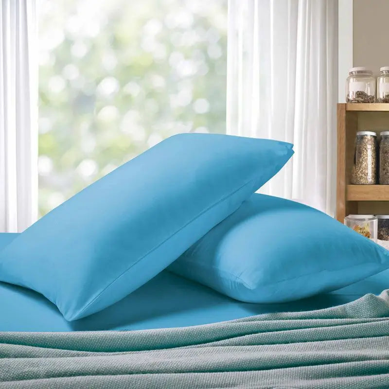 1000TC Premium Ultra Soft Standrad size Pillowcases 2-Pack - Light Blue - Home & Garden > Bedding > Pillowcases