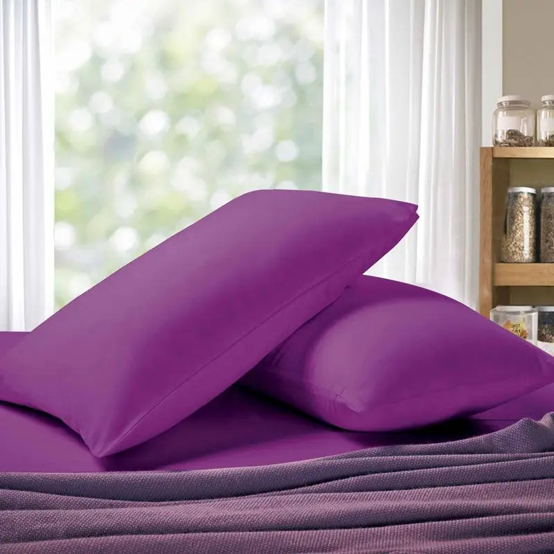 1000TC Premium Ultra Soft Standrad size Pillowcases 2-Pack - Purple - Home & Garden > Bedding > Pillowcases