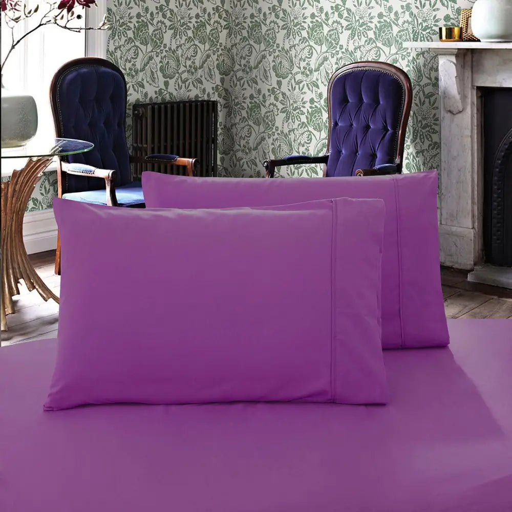 1000TC Premium Ultra Soft Standrad size Pillowcases 2-Pack - Purple - Home & Garden > Bedding > Pillowcases
