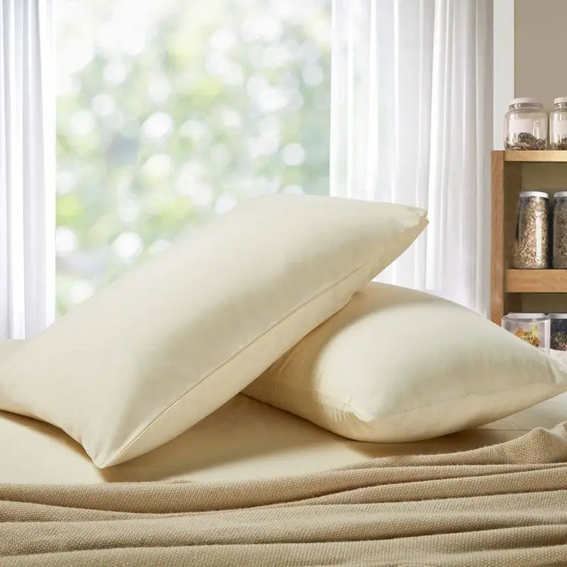 1000TC Premium Ultra Soft Standrad size Pillowcases 2-Pack - Yellow Cream - Home & Garden > Bedding > Pillowcases