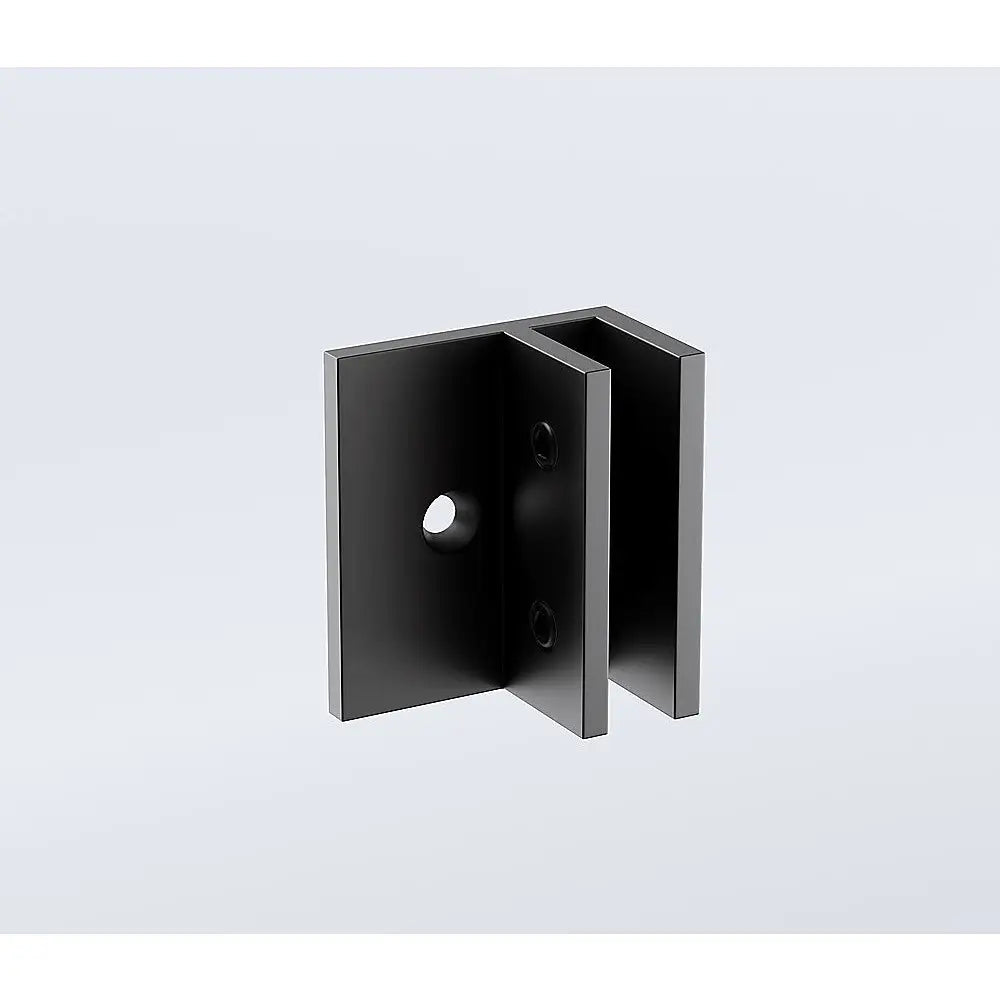 100cm Frameless Glass Bath Screen with Brass Brackets - Black - Furniture > Bathroom > Shower Heads & Screens