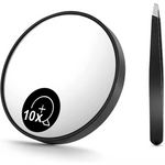 10X Magnifying Mirror and Eyebrow Tweezers Kit for Travel - Health & Beauty > Makeup > Makeup Mirrors