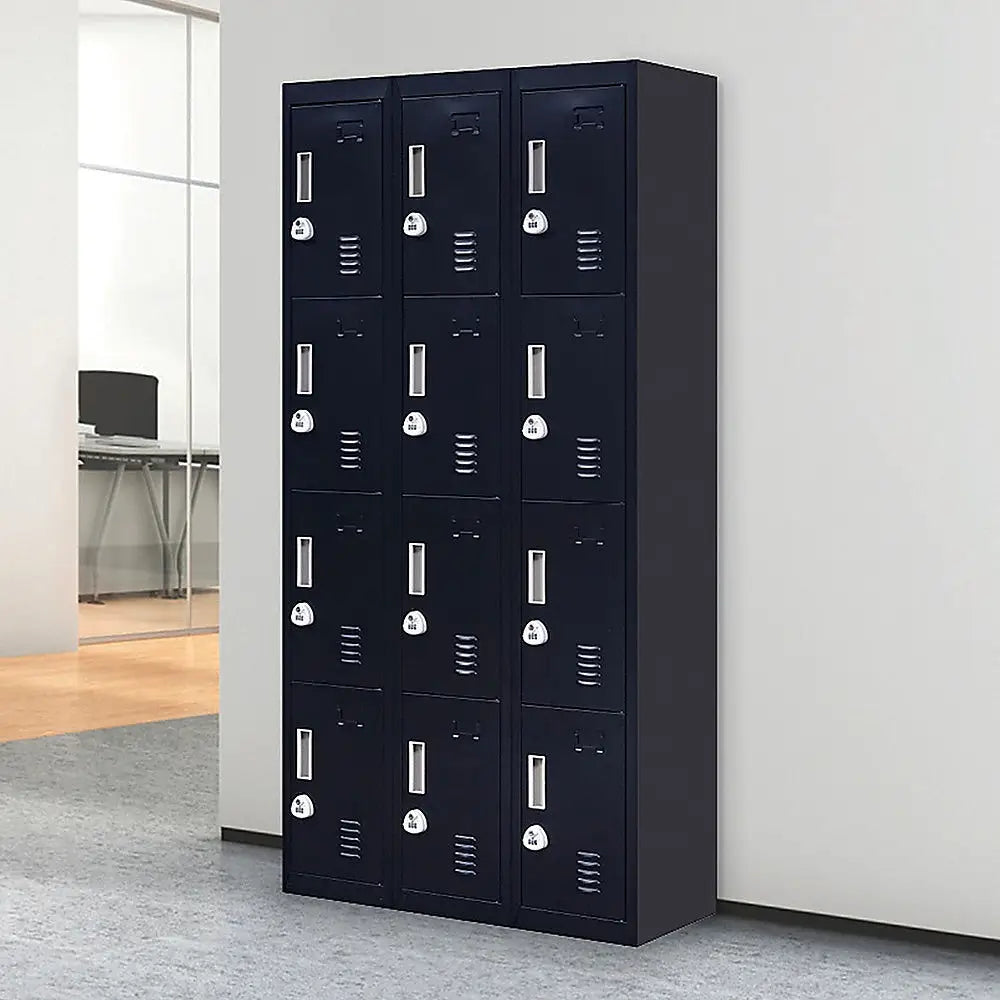 12-Door Locker for Office Gym Shed School Home Storage - 3-Digit Combination Lock - Furniture > Office