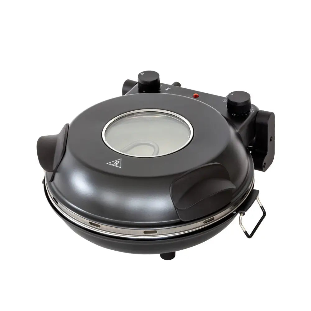 12-inch Pizza Oven with Thermal Control Timer Viewing Window and Removable Stone - Black - Appliances > Kitchen