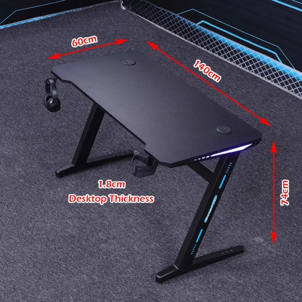 120cm RGB Gaming Desk Desktop PC Computer Desks Desktop Racing Table Office Laptop Home AU - Furniture > Office