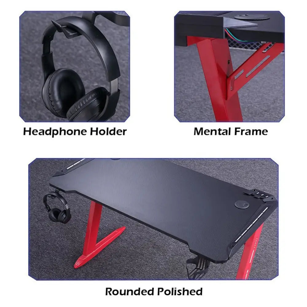120cm RGB Gaming Desk Desktop PC Computer Desks Desktop Racing Table Office Laptop Home AU - Furniture > Office