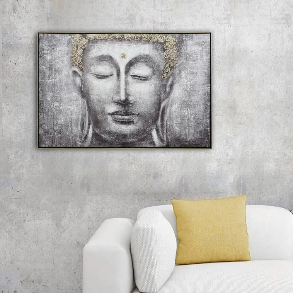 120X80cm Ethereal Enlightenment Champagne Framed Canvas Wall Art - Home & Garden > Wall Art
