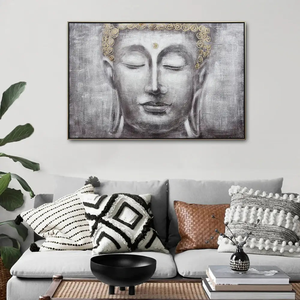 120X80cm Ethereal Enlightenment Champagne Framed Canvas Wall Art - Home & Garden > Wall Art