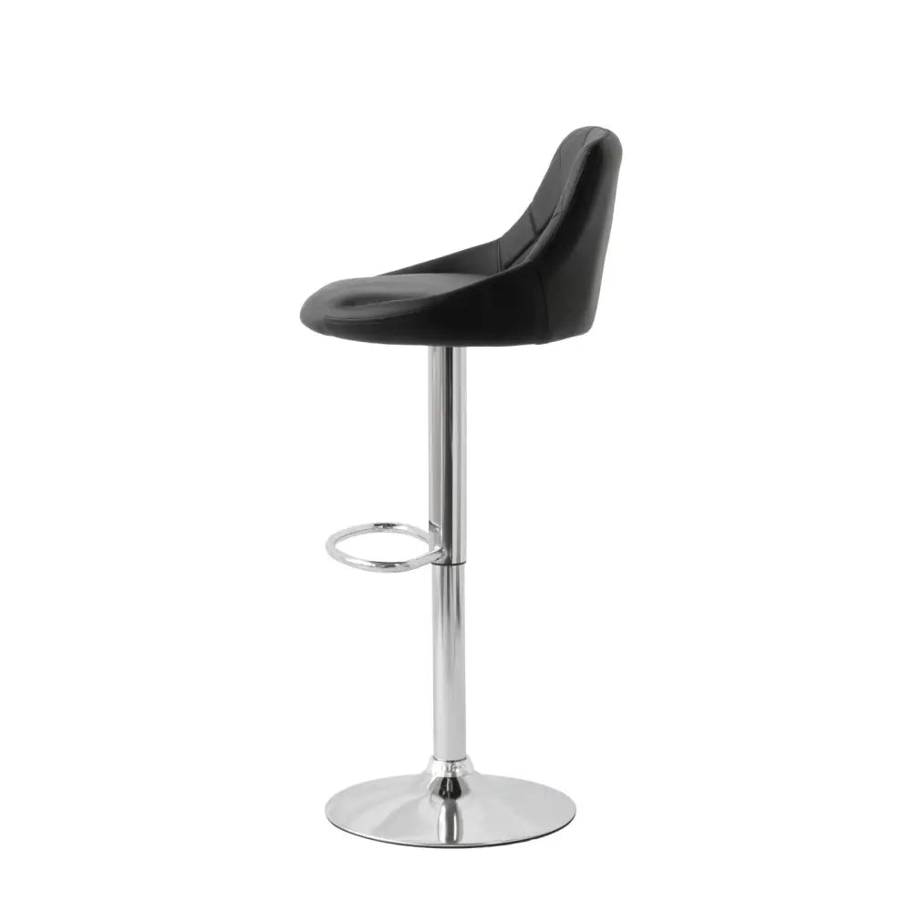 2 Diamond Style Padded Leather Barstools (Black) w/ Adjustable Height - Furniture > Bar Stools & Chairs > Table & Bar