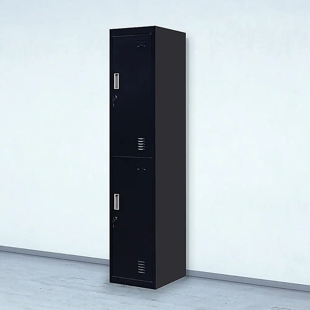 2-Door Vertical Locker for Office Gym Shed School Home Storage - Furniture > Office