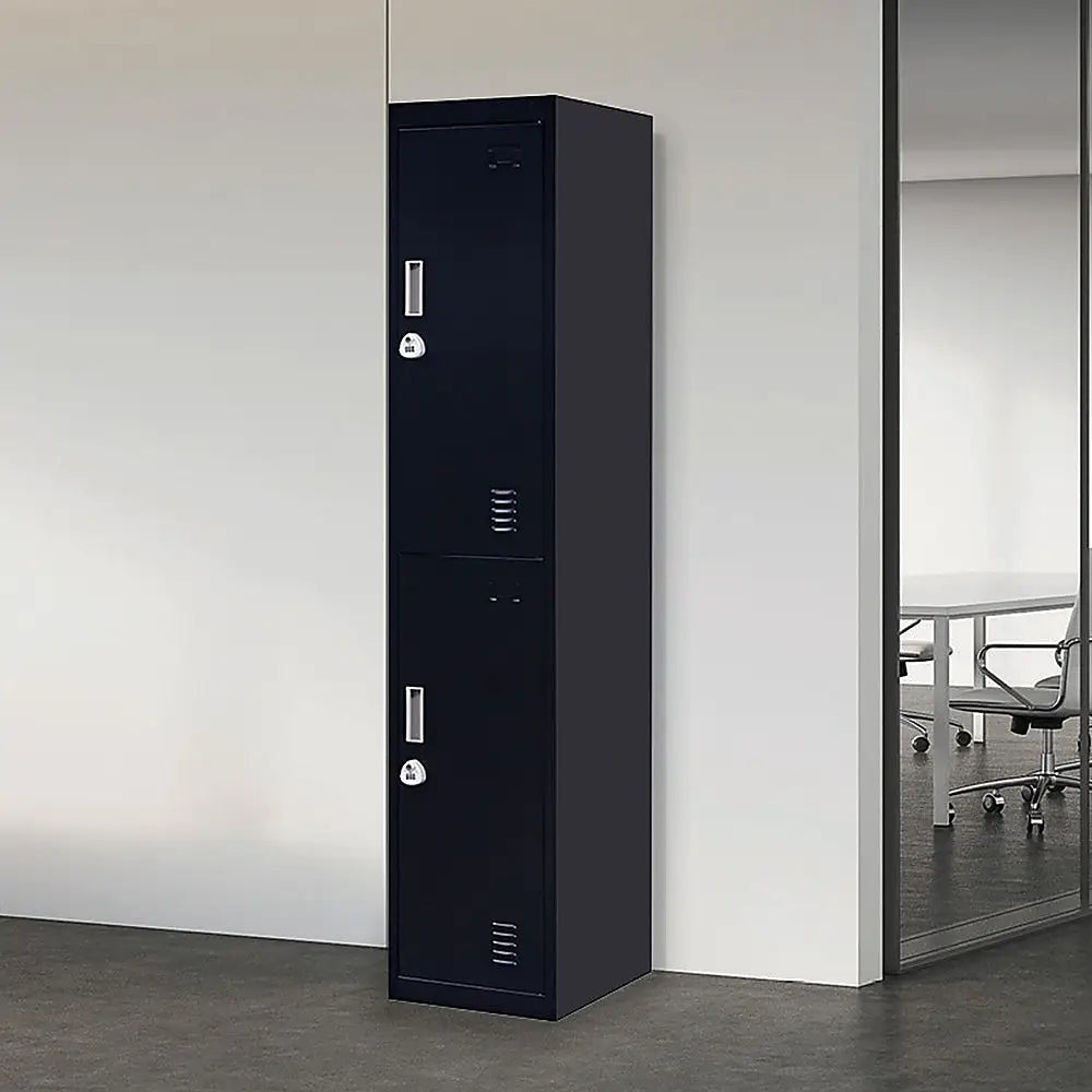 2-Door Vertical Locker for Office Gym Shed School Home Storage - Furniture > Office