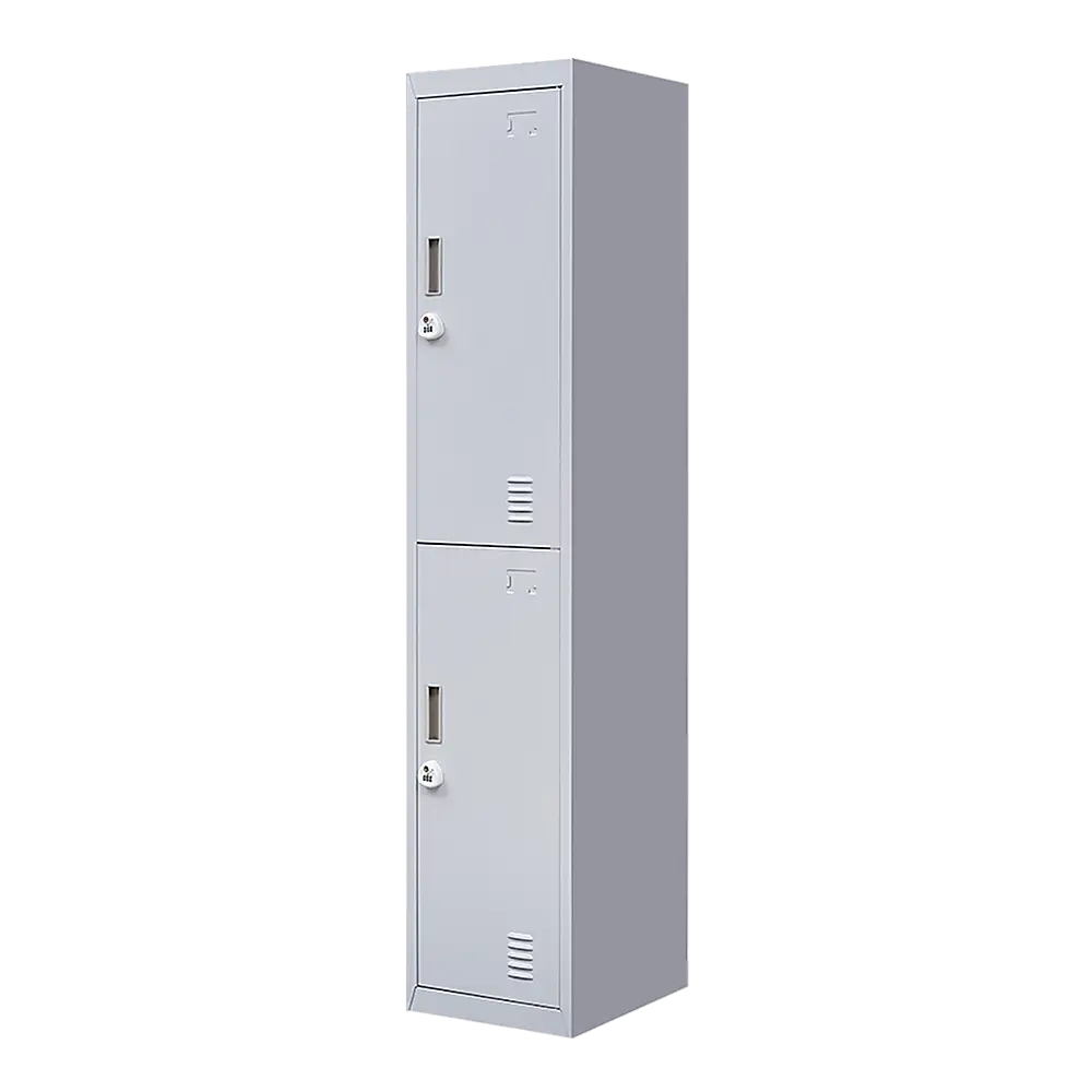 2-Door Vertical Locker for Office Gym Shed School Home Storage - Furniture > Office
