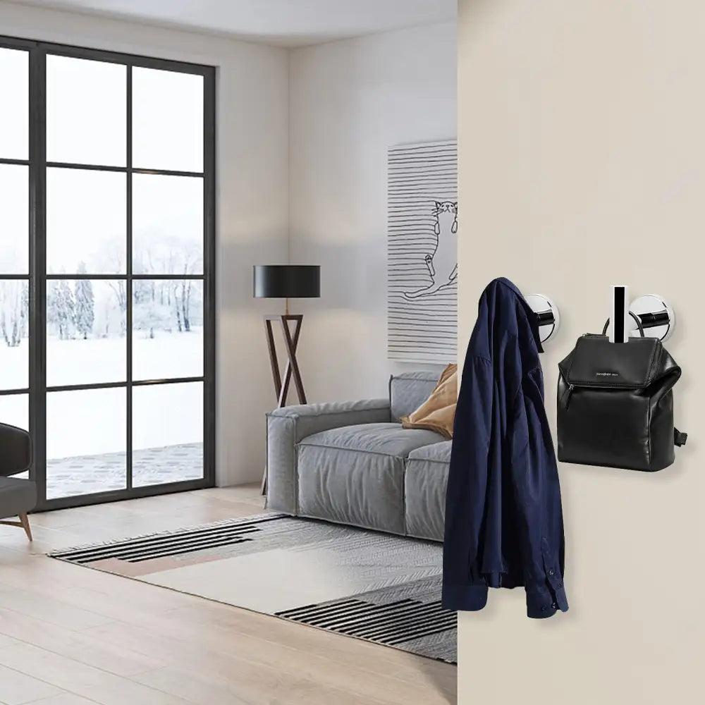 2 Pcs Wall Mount Bathroom Towel Hooks Holder Cloth Hanger Hook Kitchen Door Hanger Poliched Chrome - Pet Care > Bird >