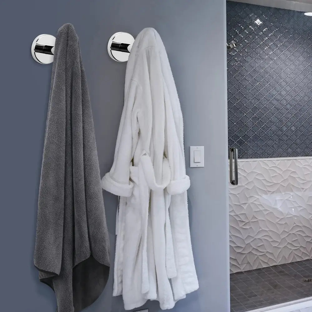 2 Pcs Wall Mount Bathroom Towel Hooks Holder Cloth Hanger Hook Kitchen Door Hanger Poliched Chrome - Pet Care > Bird >
