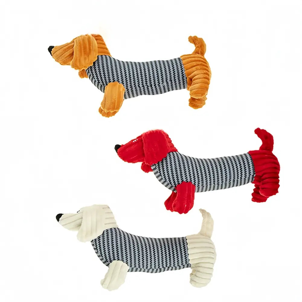 2 x Pet Puppy Dog Toy Play Animal Plush Toy Soft Squeaky Sausage Dog 35cm Toy - Pet Care > Toys > Dog Toys