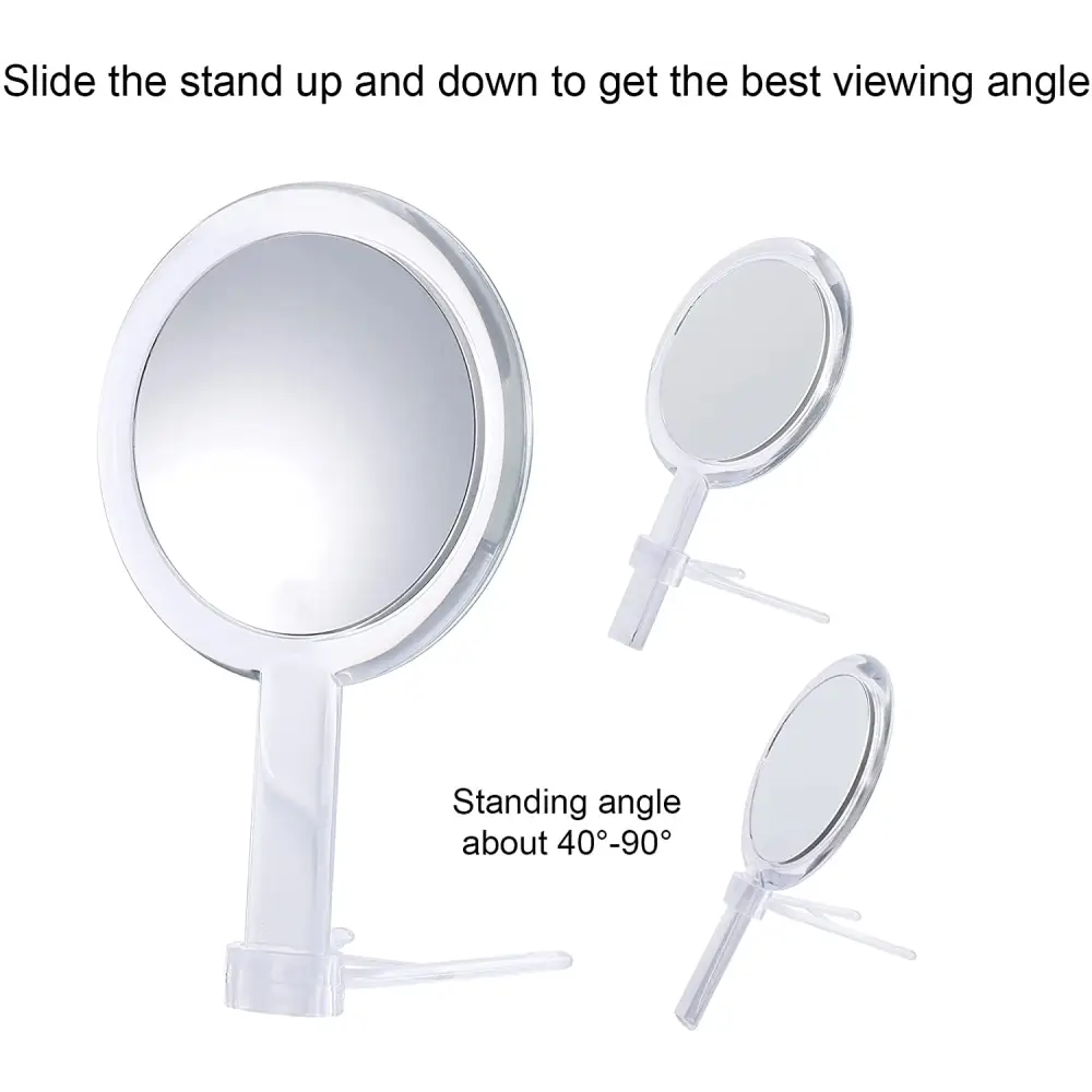 20X Magnifying Hand Mirror Two Sided Use for Makeup Application Tweezing and Blackhead/Blemish Removal (15 cm Silver)