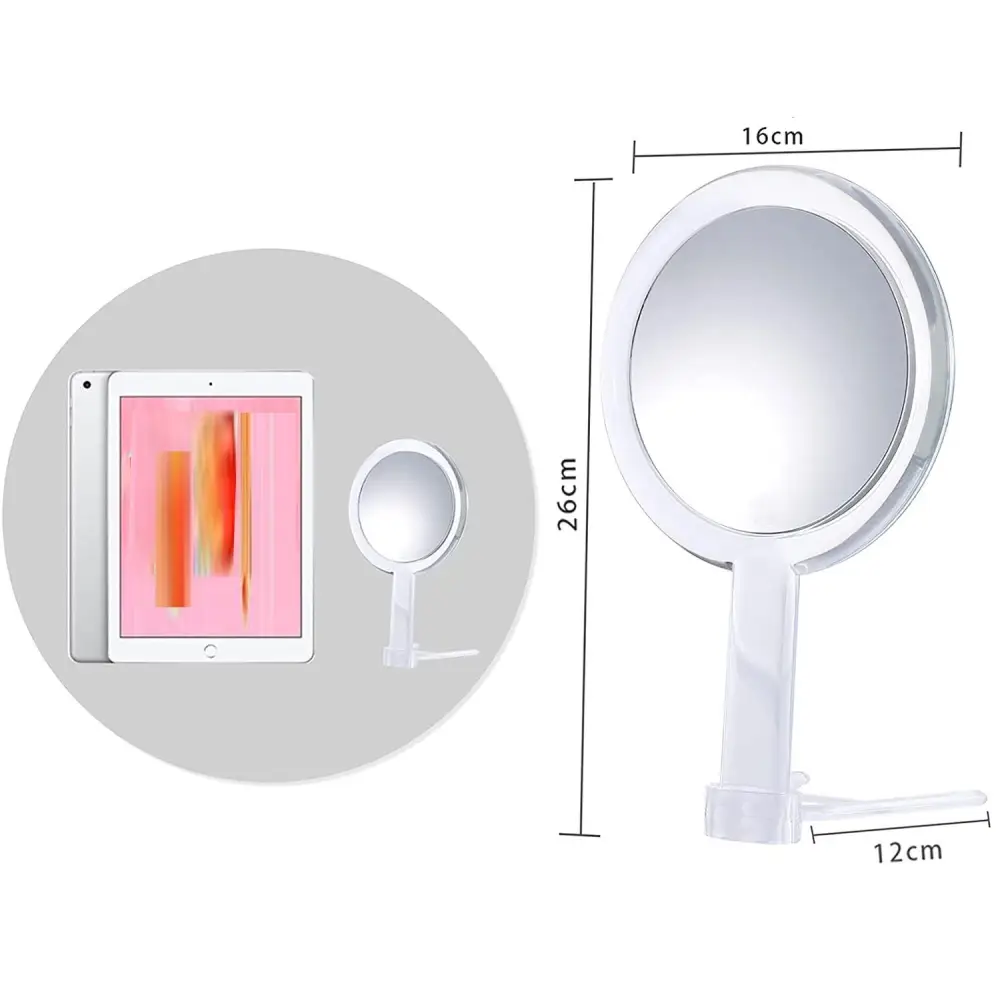 20X Magnifying Hand Mirror Two Sided Use for Makeup Application Tweezing and Blackhead/Blemish Removal (15 cm Silver)