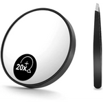20X Magnifying Mirror and Eyebrow Tweezers Kit for Travel - Health & Beauty > Makeup > Makeup Mirrors