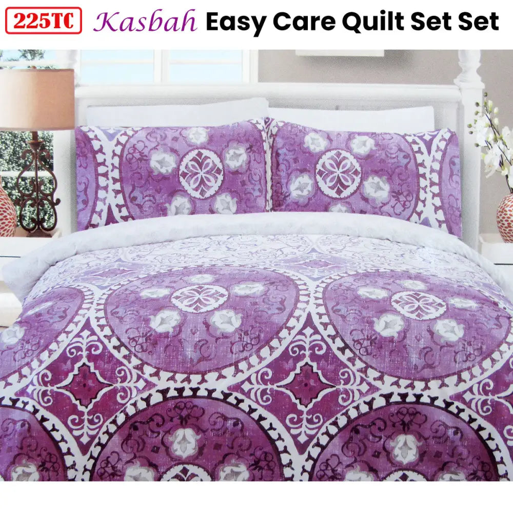 225TC Kasbah Mandala Cotton Rich Easy Care Quilt Cover Set Queen - Home & Garden > Bedding