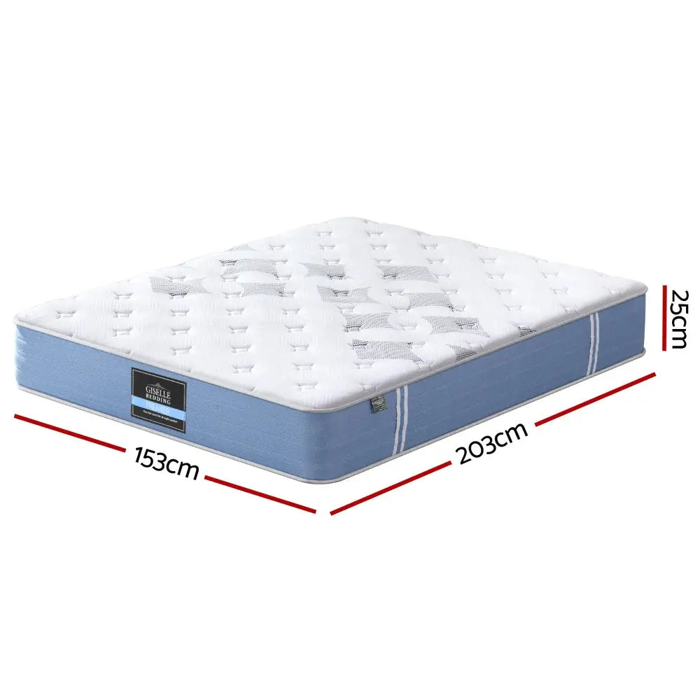 25cm Giselle Mattress Queen Bed Pocket Spring Mattresses - Furniture > Mattresses > Queen Mattress