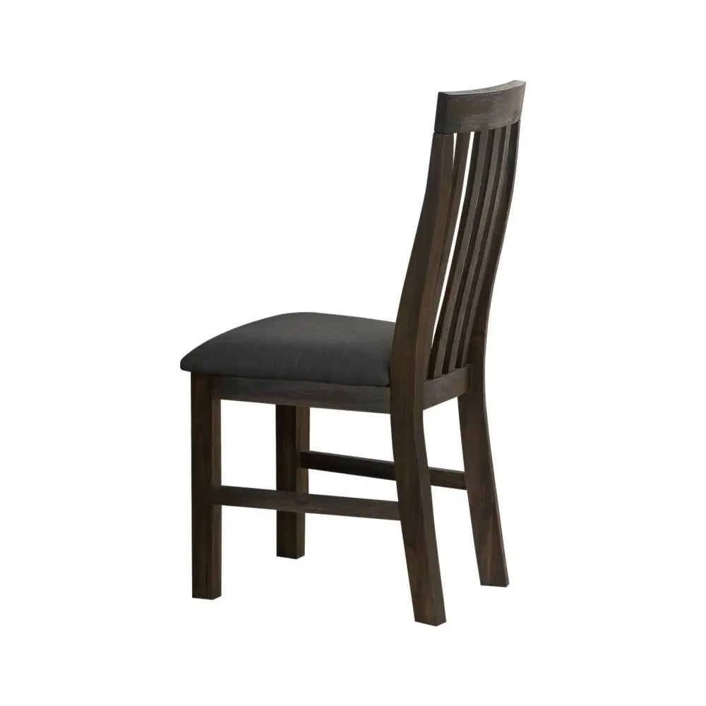 2x Wooden Frame Leatherette in Solid Wood Acacia & Veneer Dining Chairs in Chocolate Colour - Furniture > Dining