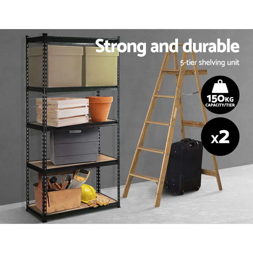 2x1.5M Warehouse Shelving Racking Storage Garage Steel Metal Shelves Rack - Home & Garden > Storage
