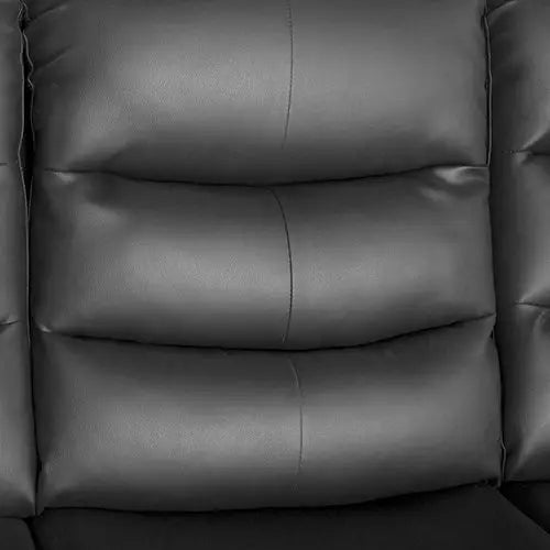 3 + 1 + 1 Seater Recliner Sofa In Faux Leather Lounge Couch in Black - Furniture > Sofas