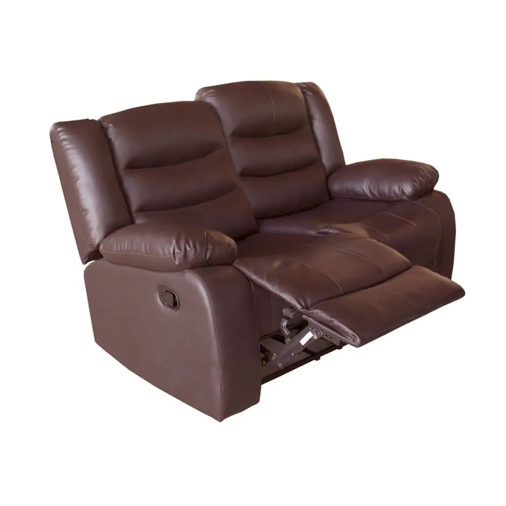 3 + 2 Seater Recliner Sofa In Faux Leather Lounge Couch in Brown - Furniture > Sofas
