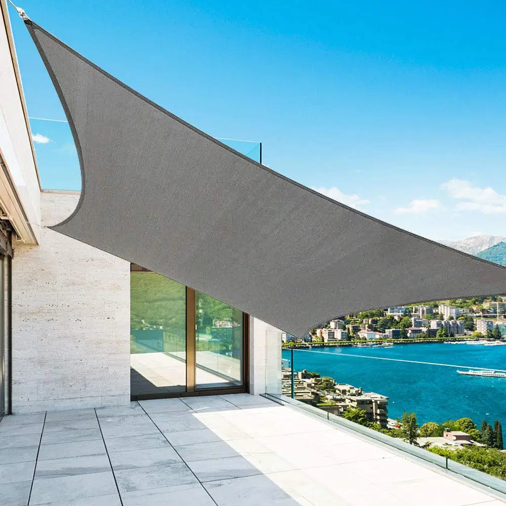 3m x 5m Grey Rectangle Sun Shade Sails for Patios Sun UV Outdoor Canopy Backyard Sunshades - Home & Garden > Shading >
