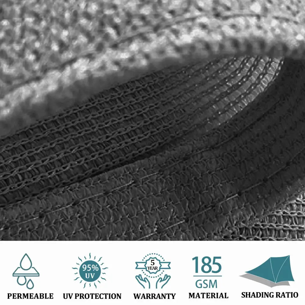 3m x 5m Grey Rectangle Sun Shade Sails for Patios Sun UV Outdoor Canopy Backyard Sunshades - Home & Garden > Shading >