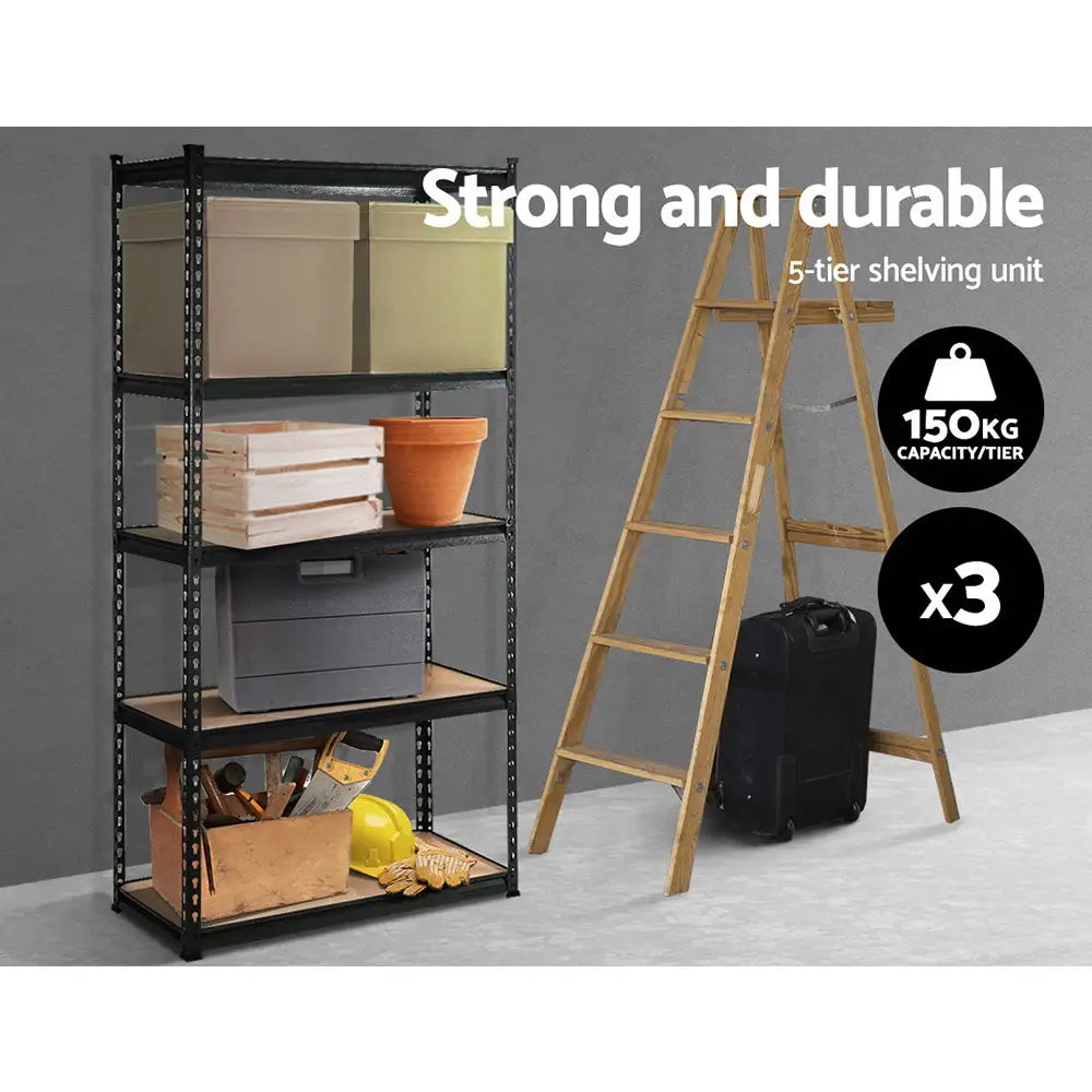 3x1.5M Warehouse Shelving Racking Storage Garage Steel Metal Shelves Rack - Home & Garden > Storage