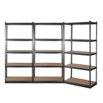 3x1.8M 5-Shelves Steel Warehouse Shelving Racking Garage Storage Rack Grey - Home & Garden > Storage