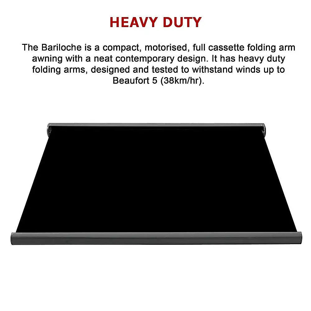 4.0m x 3.0m Retractable Folding Arm Awning Heavy Duty Full Cassette Motorised - Home & Garden > Shading