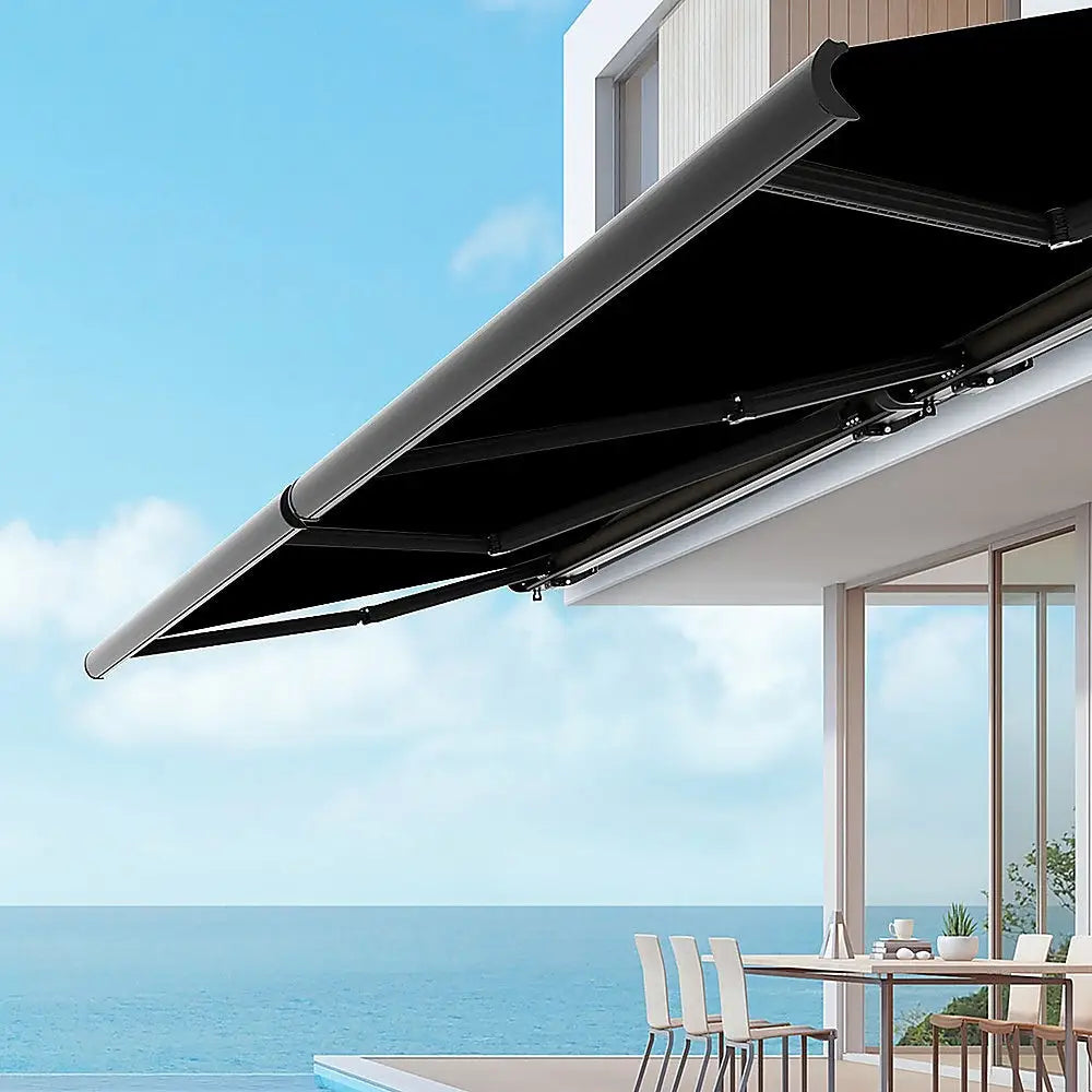 4.0m x 3.0m Retractable Folding Arm Awning Heavy Duty Full Cassette Motorised - Home & Garden > Shading