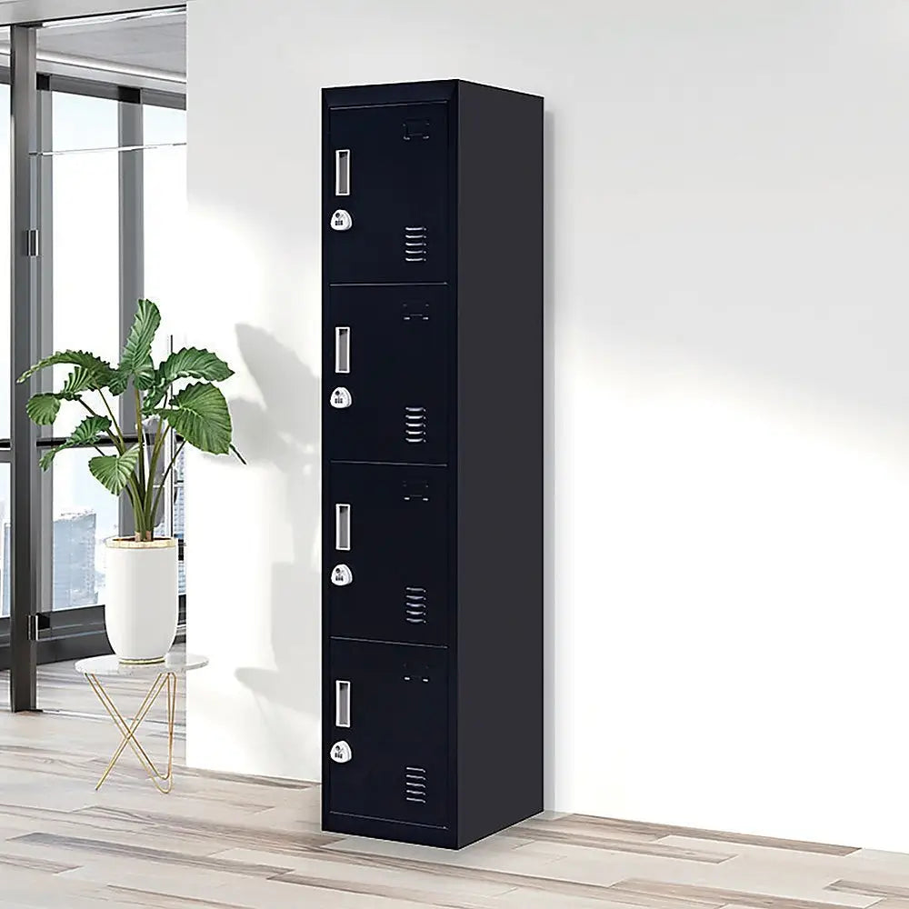 4-Door Vertical Locker for Office Gym Shed School Home Storage - Furniture > Office