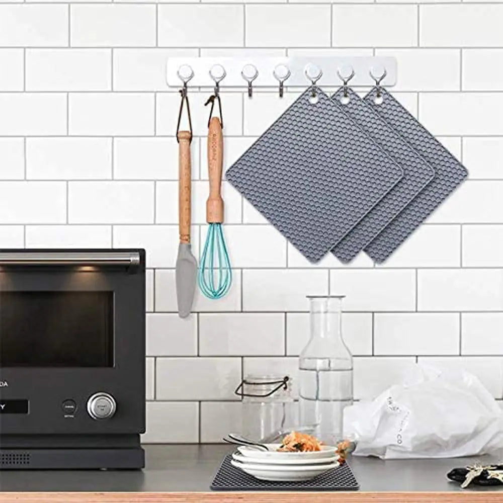 4 Pack Multi Purpose Silicone Insulation Mat Heat-Resistant Dishes Pads(Grey) - Home & Garden > Kitchenware