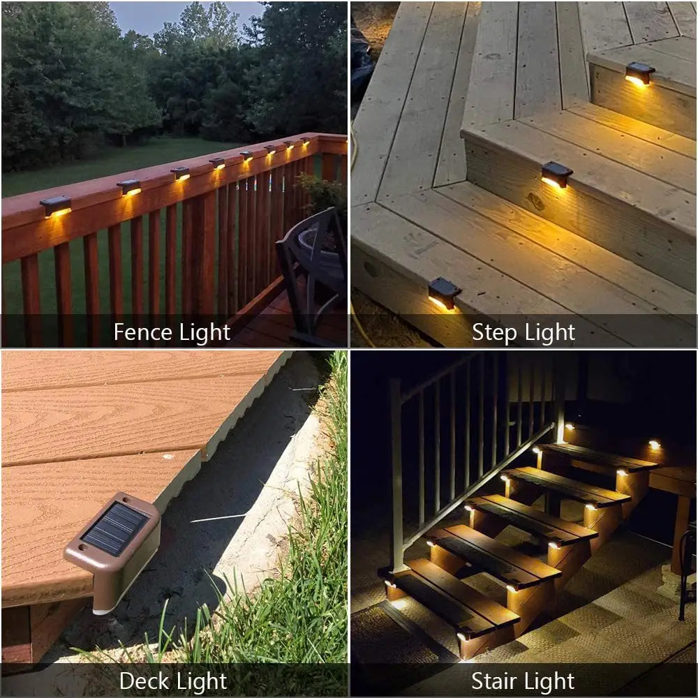 4 Pack SolarPower Deck Lights Outdoor Step Lights Waterproof LED lights - Home & Garden > Garden Lights