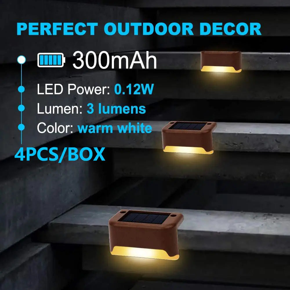 4 Pack SolarPower Deck Lights Outdoor Step Lights Waterproof LED lights - Home & Garden > Garden Lights