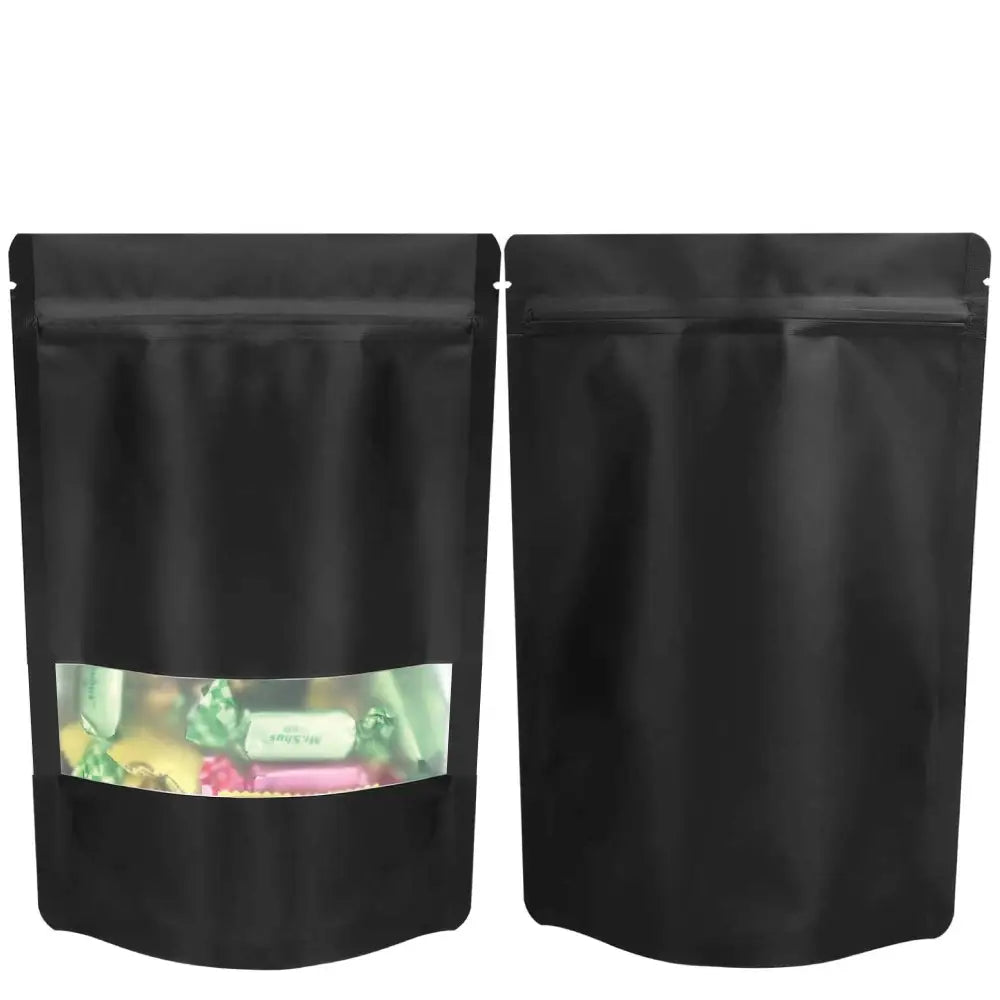 400 Resealable Mylar Stand Up Bags 36x25cm - Black Food Packaging Zip Pouch - Home & Garden > Kitchenware