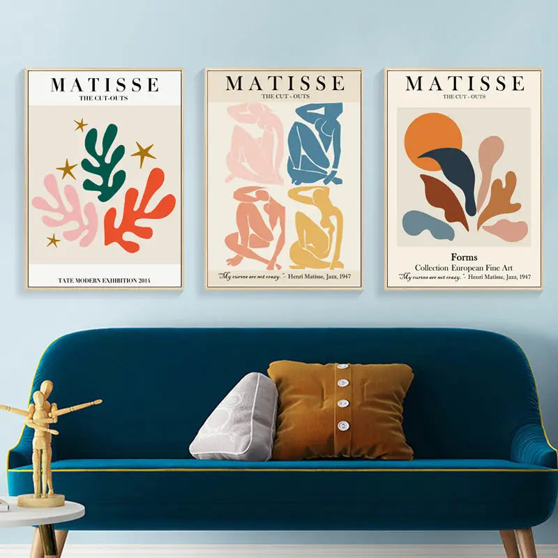 40cmx60cm Matisse Wall Art 3 Sets Wood Frame Canvas - Home & Garden > Wall Art