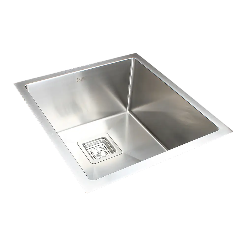 430x455mm Handmade 1.5mm Stainless Steel Undermount / Topmount Kitchen Sink with Square Waste - Furniture > Bathroom >