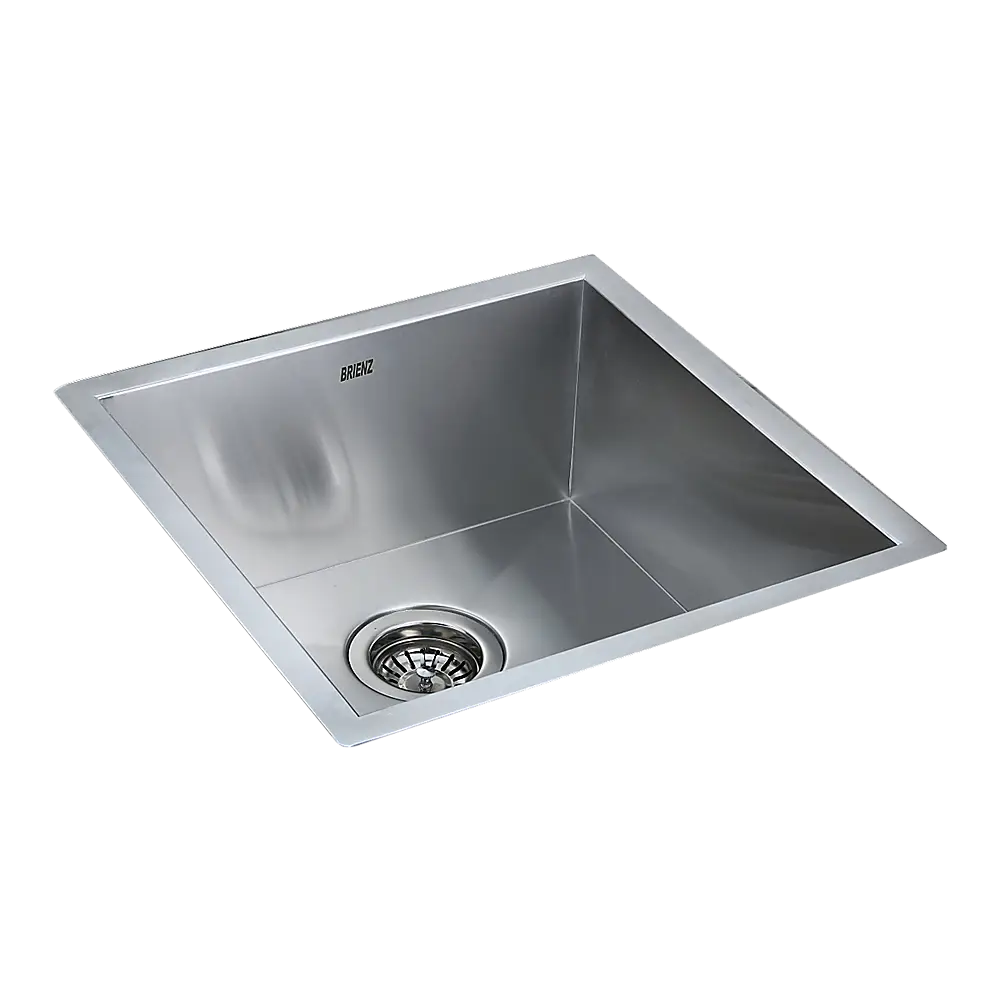 440x440mm Handmade Stainless Steel Undermount / Topmount Kitchen Laundry Sink with Waste - Furniture > Bathroom > Sinks