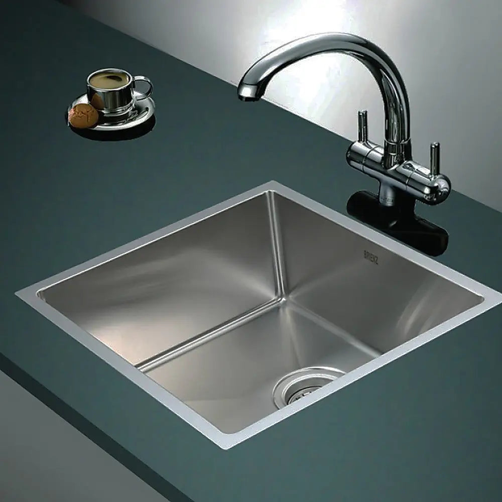 490x440mm Handmade Stainless Steel Undermount / Topmount Kitchen Laundry Sink with Waste - Furniture > Bathroom > Sinks