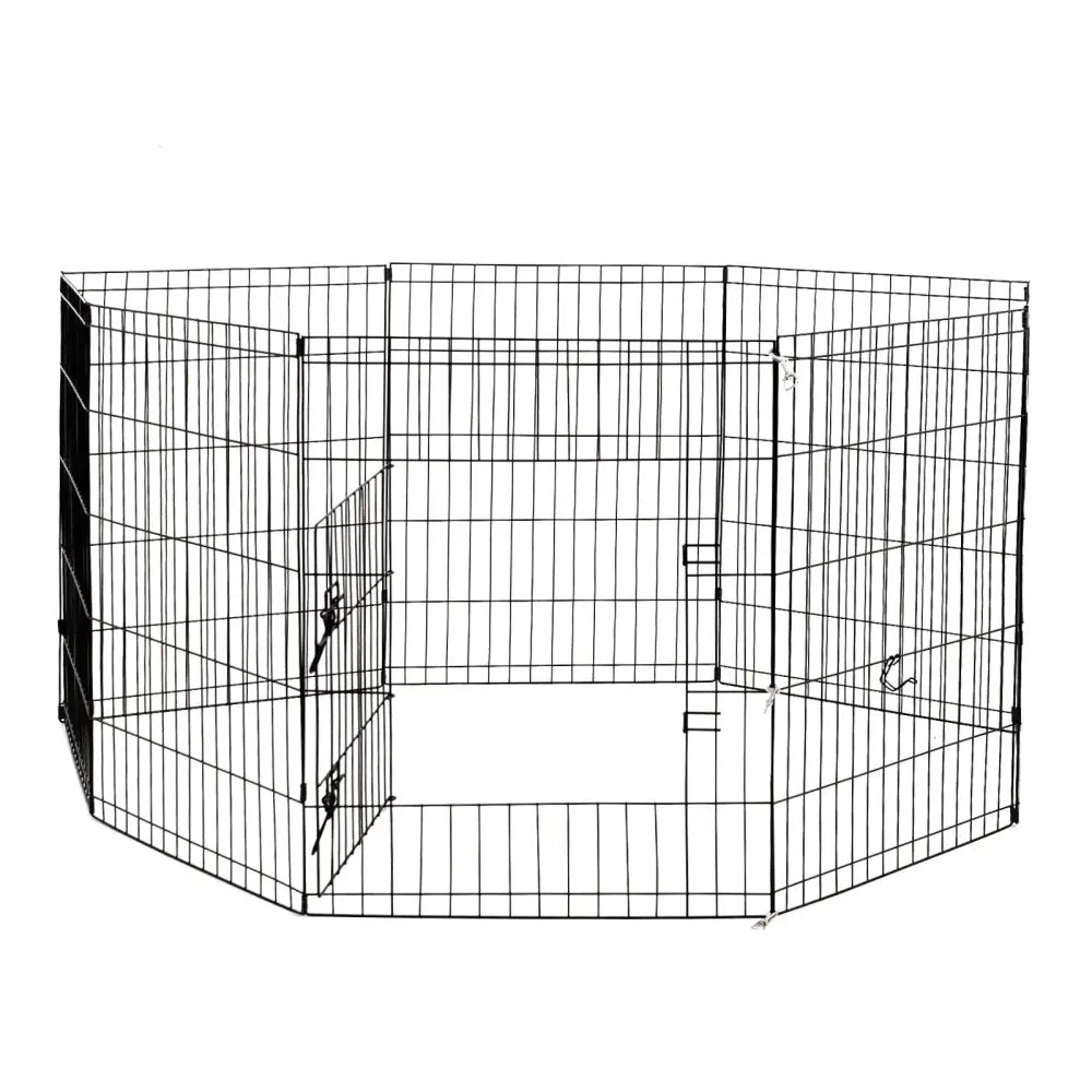 4Paws 8 Panel Playpen Puppy Exercise Fence Cage Enclosure Pets Black All Sizes - 36’’ - Black - Pet Care > Dog