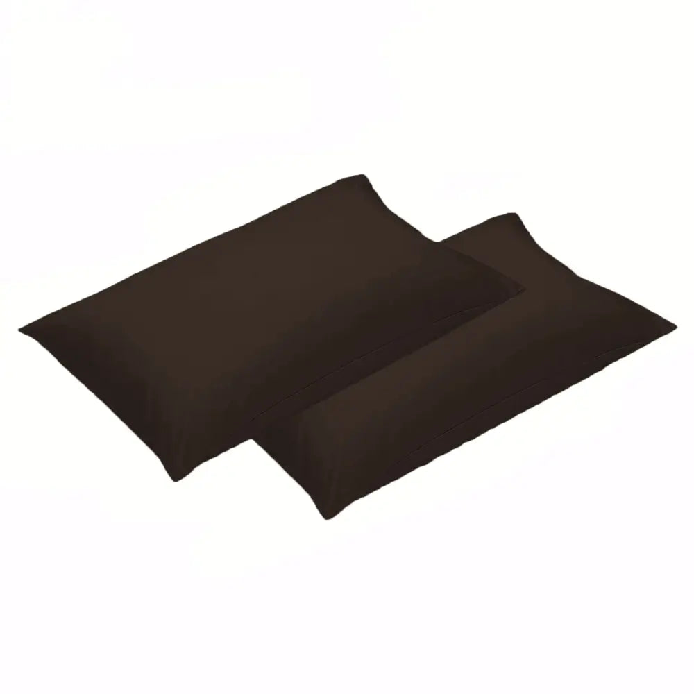 500TC Pair of Cotton Standard Pillowcases Chocolate - Home & Garden > Bedding > Pillowcases